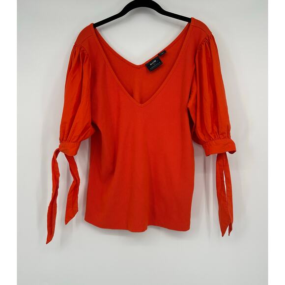 Anthropologie Maeve Puff Sleeved Ribbed V-neck - Picture 4 of 9